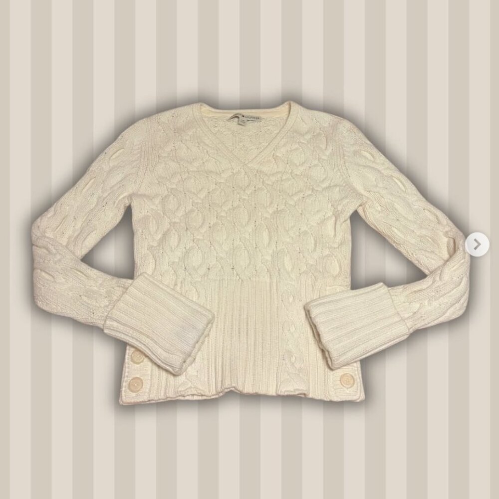 Vintage Tommy Hilfiger Cream Cable Knit Sweater Large